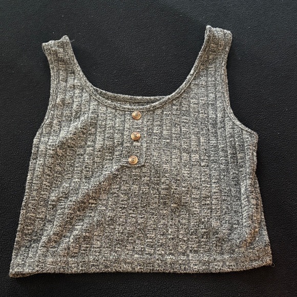 Gray Ribbed Women's Pajama Set - Picture 2 of 4